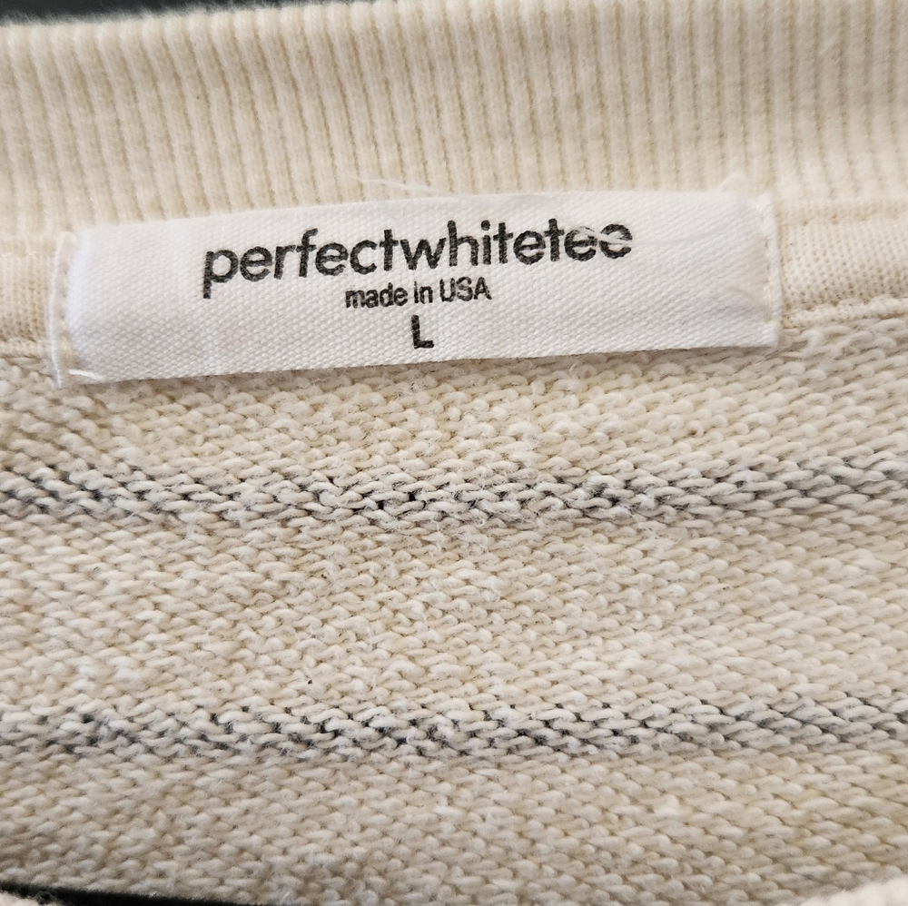 perfectwhitetee Cream and Black Striped Top - Picture 2 of 6